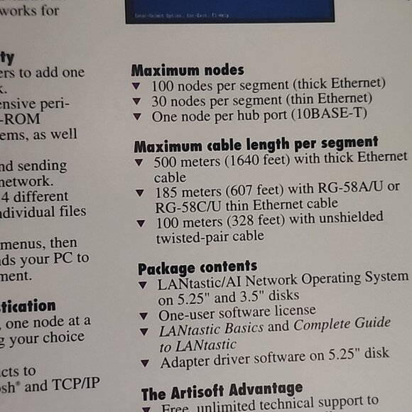 Artisoft LANtastic 5.0 AI Network Single Node Operating System Software Kit - Picture 10 of 12